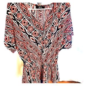 Geometric Tribal Peplum Top S